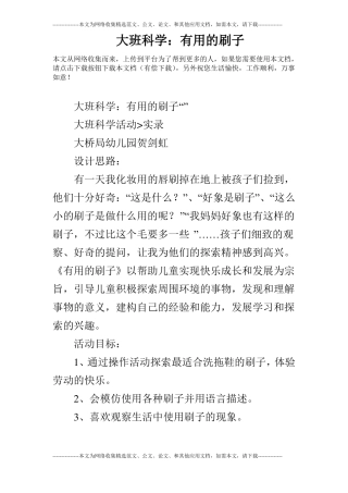 大班科学：有用的刷子