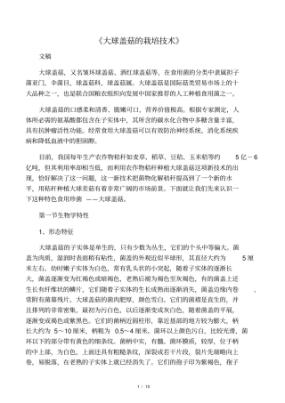 大球盖菇的栽培技术