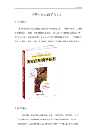 天才在左疯子在右的基本介绍和推荐理由