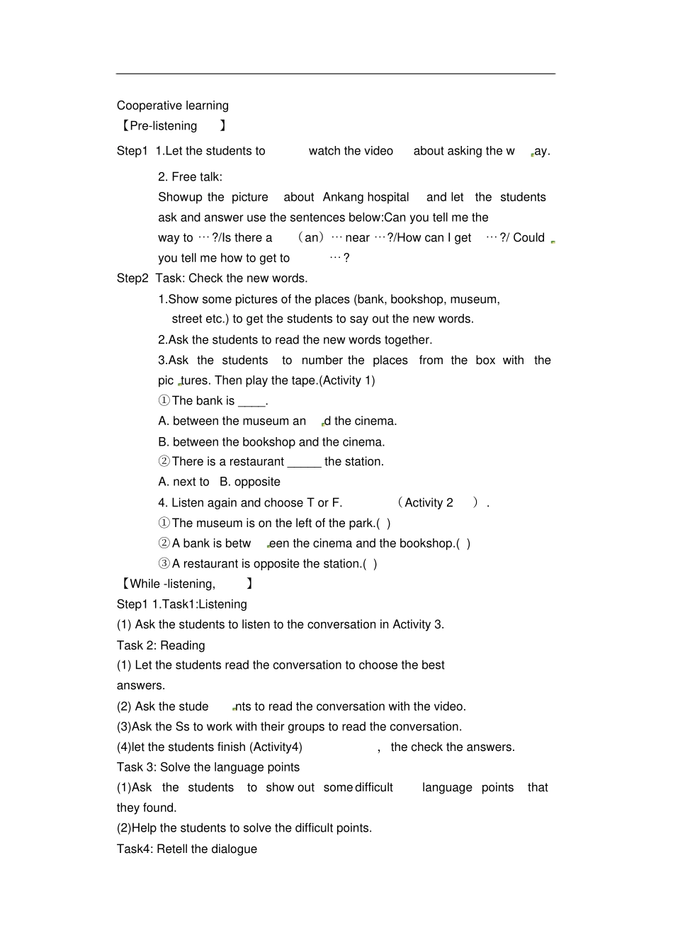 天津宁河区七年级英语下册Module6Unit1导学案新版外研版_第2页