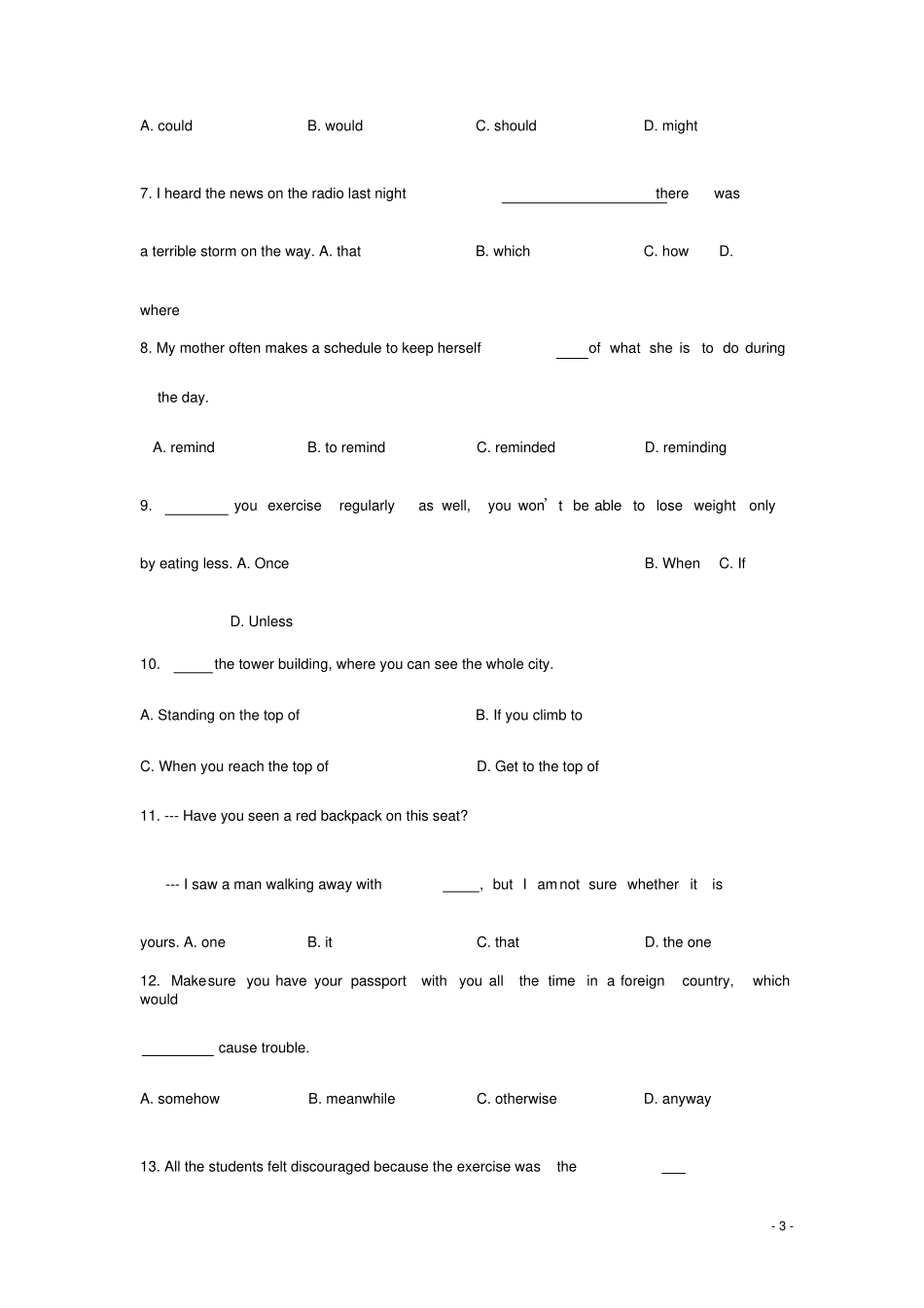 天津第一中学2019届高三英语下学期第五次月考试题_第3页