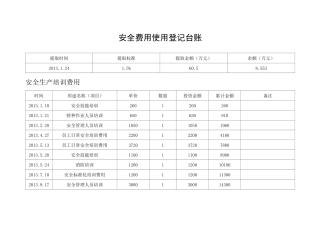 安全费用使用登记台账