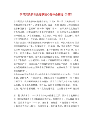 学习其美多吉先进事迹心得体会精选（3篇） 