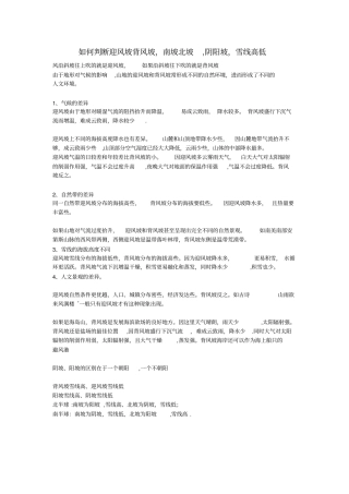 如何判断迎风坡背风坡阴坡阳坡雪线高低