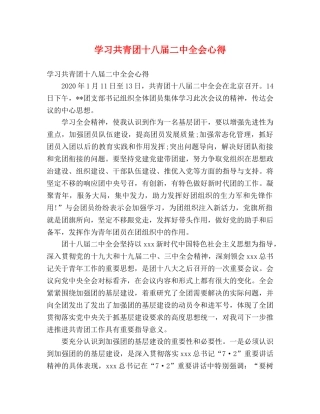 学习共青团十八届二中全会心得 
