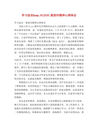 学习延安12539;梁家河精神心得体会 