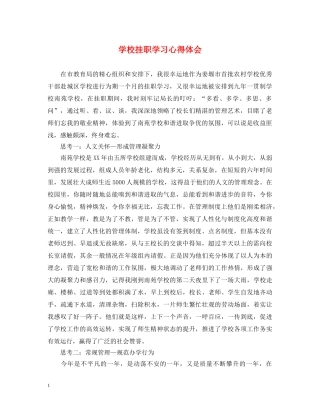 学校挂职学习心得体会 