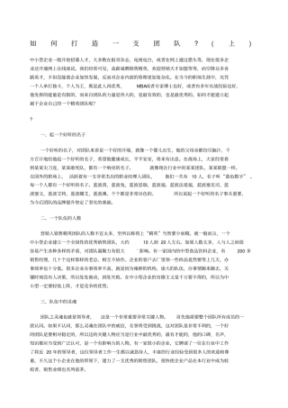 如何打造一支团队