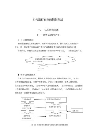 如何进行有效的销售陈述