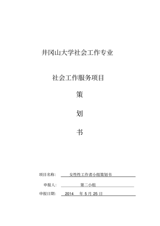 妇女社会工作策划书同名11354