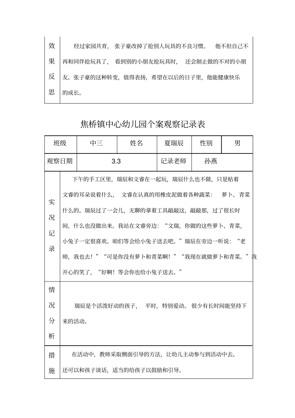孙燕个案观察记录_第2页