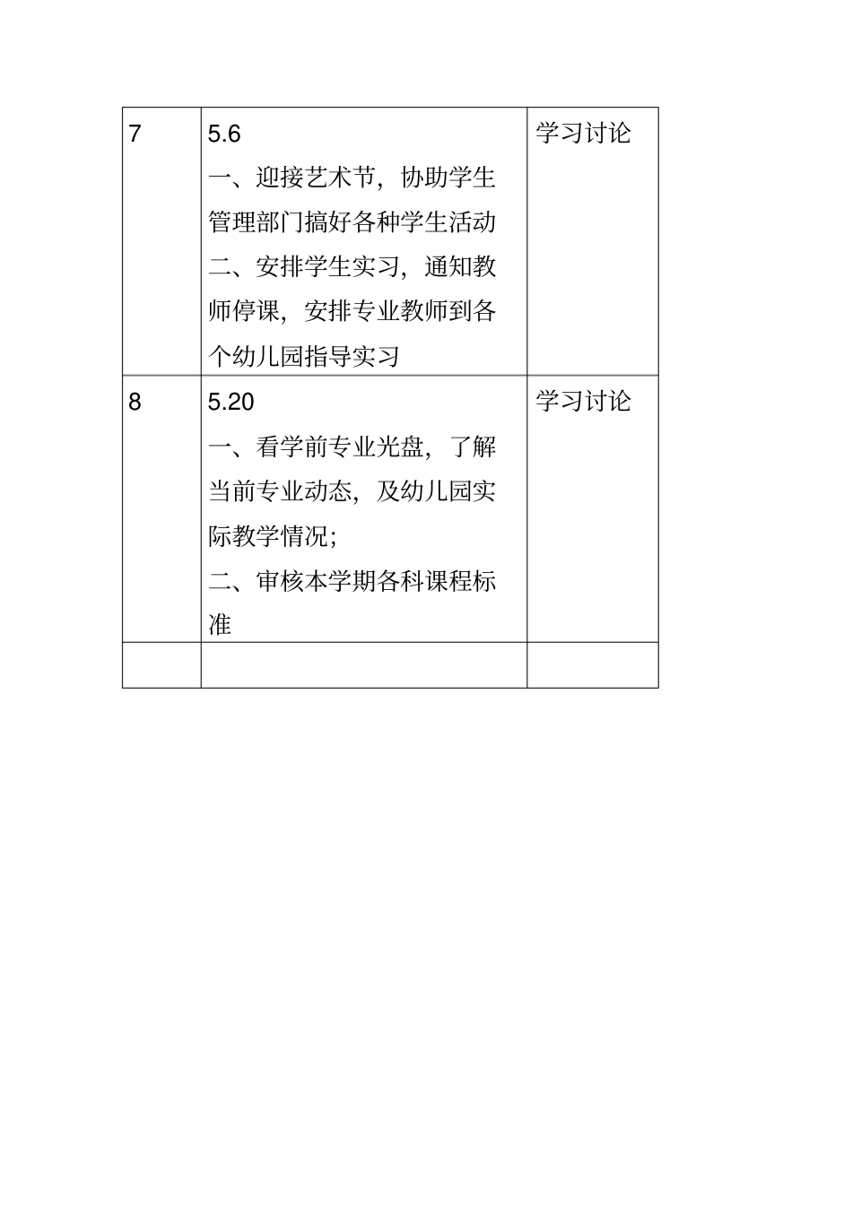 学前教育专业教研计划_第3页