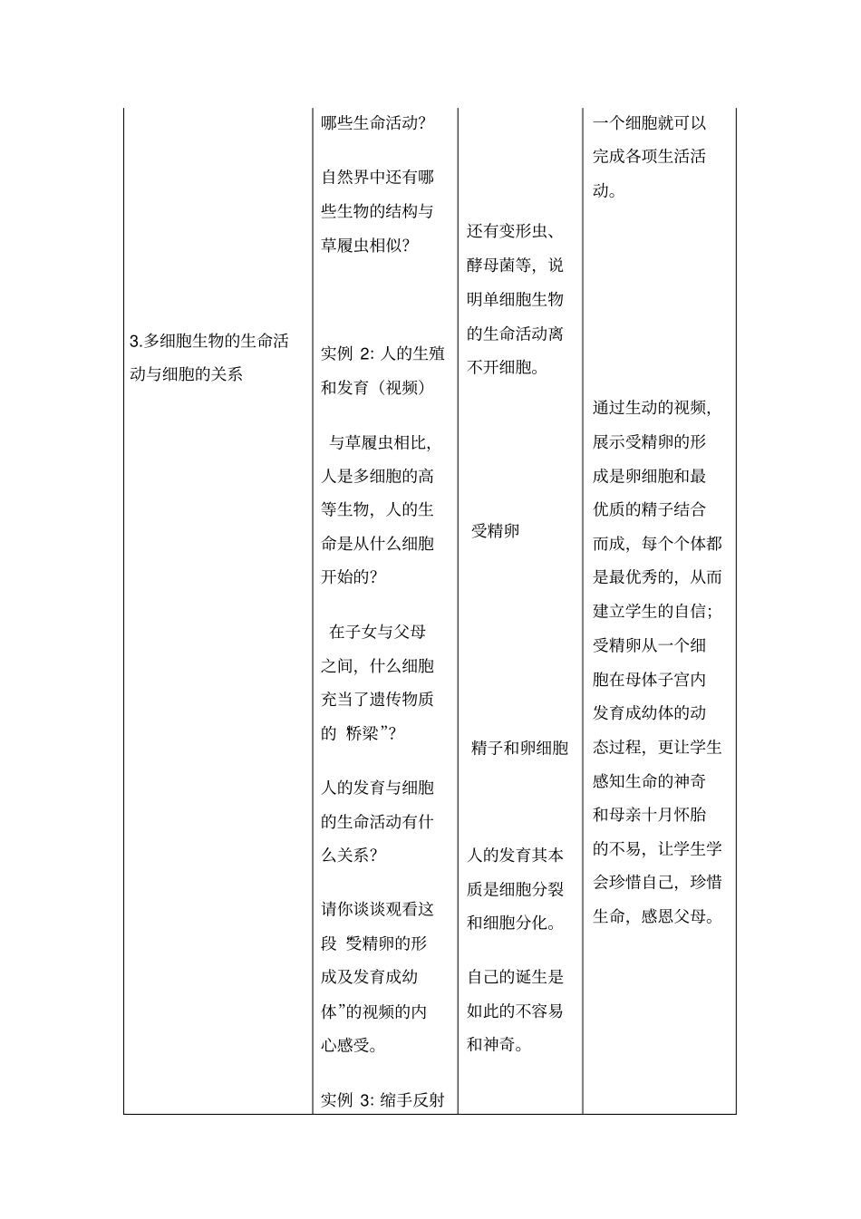 学年人教版高一生物必修一1从生物圈到细胞教学设计_第3页
