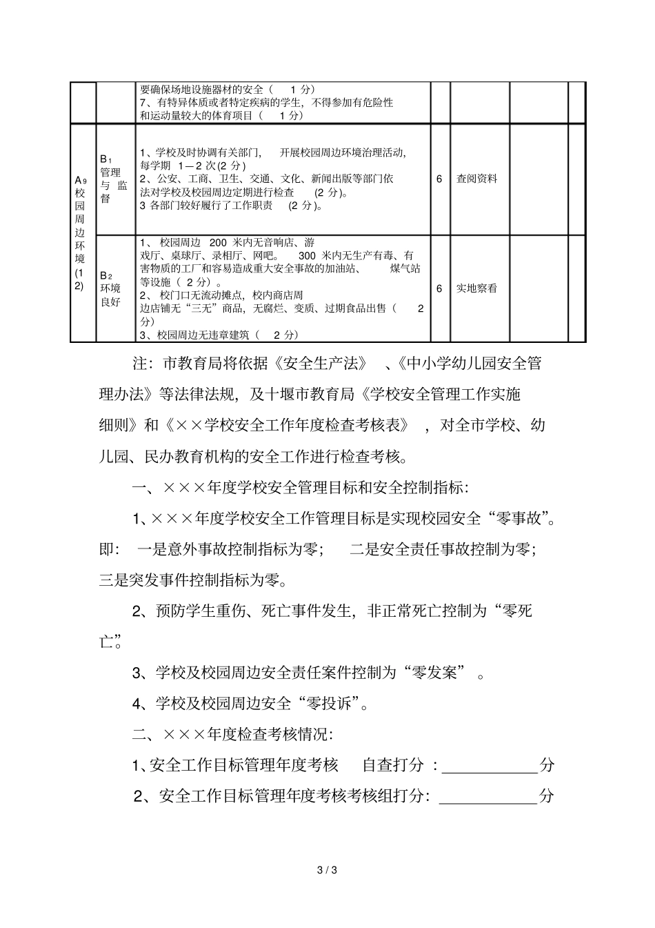 学校安全基础工作检查考核表_第3页