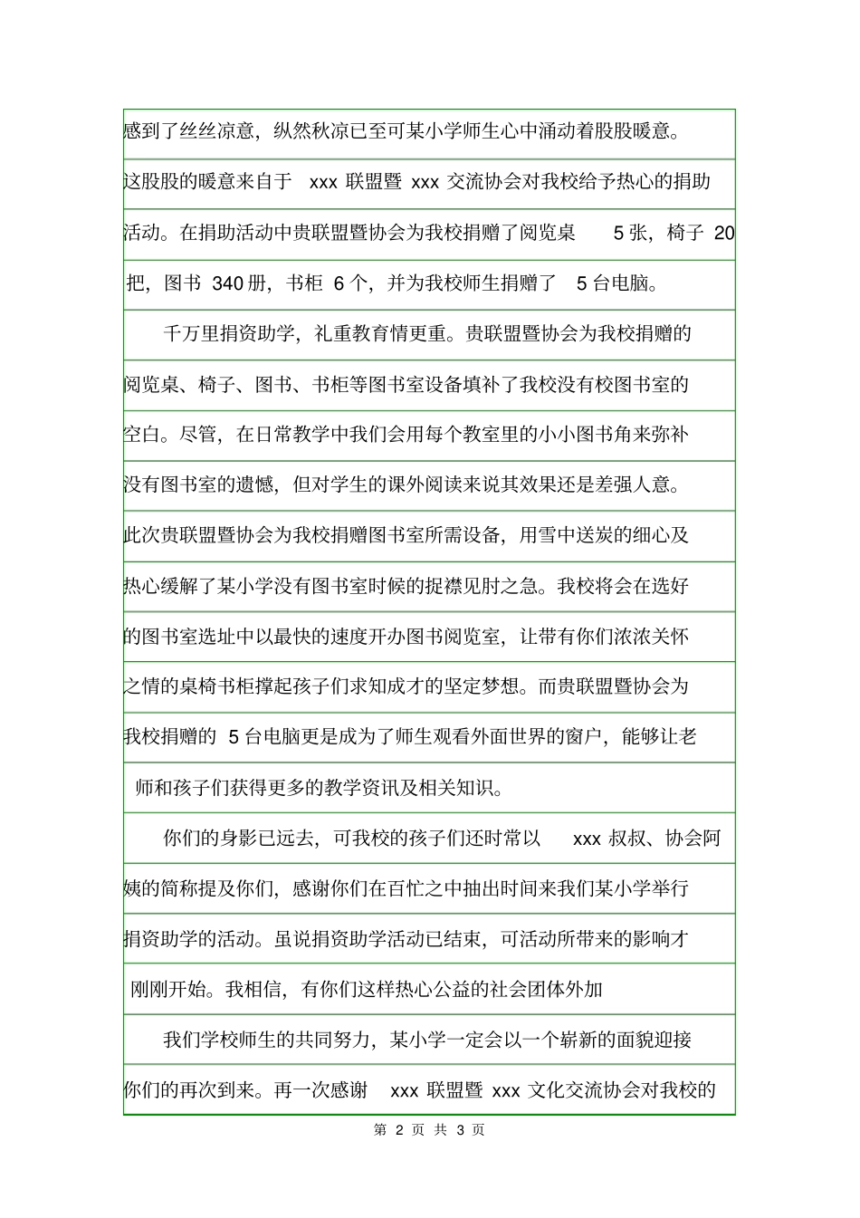 学校对企业的感谢信范文感谢信_第2页