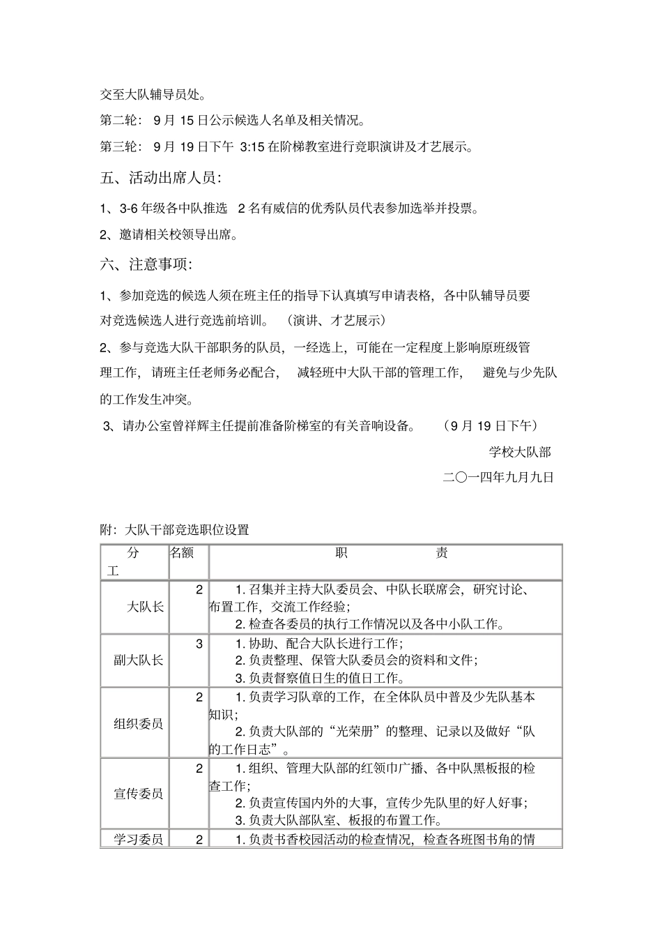 学校少先队大队干部竞选方案_第2页