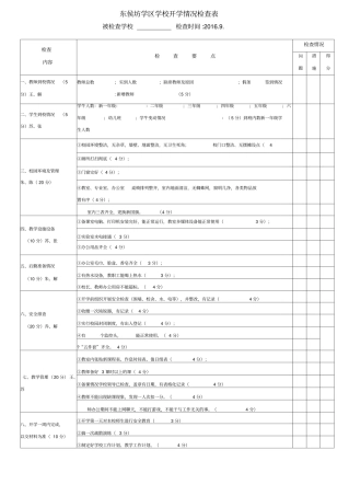 学校开学工作检查表