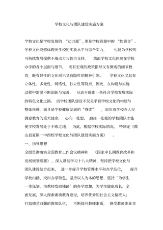 学校文化与团队建设实施方案
