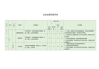 企业运营风险评估
