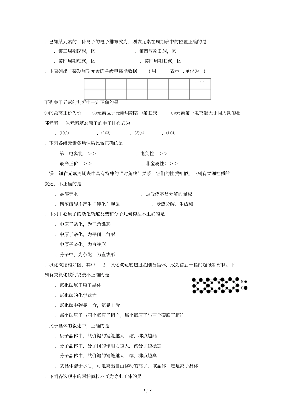 宁夏长庆高级中学2018_2019学年高二化学下学期期中试题2019050701104_第2页