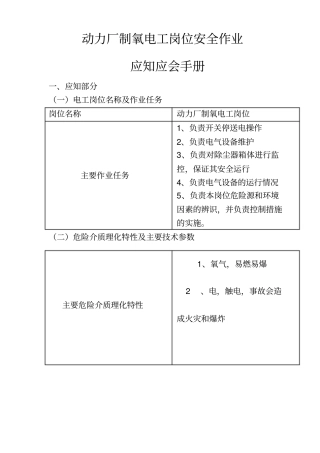 安全作业应知应会手册