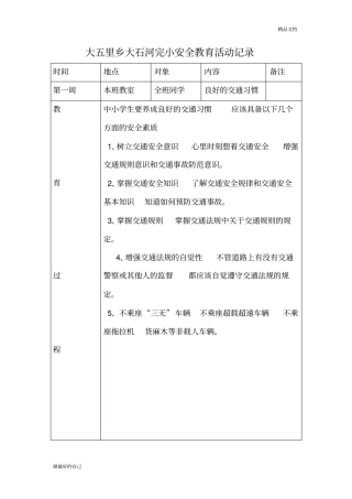 安全教育活动记录表