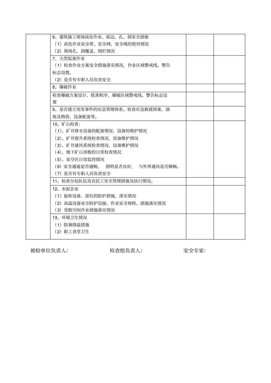 安全月活动检查表_第3页