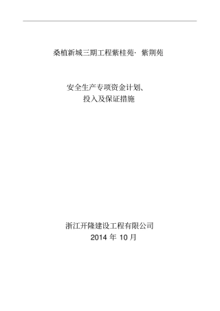 安全生产专项资金计划、安全生产投入及保证措施0教材