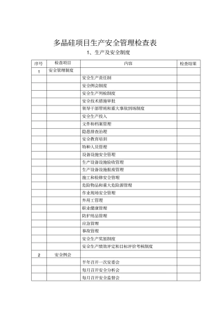 安全生产检查提纲