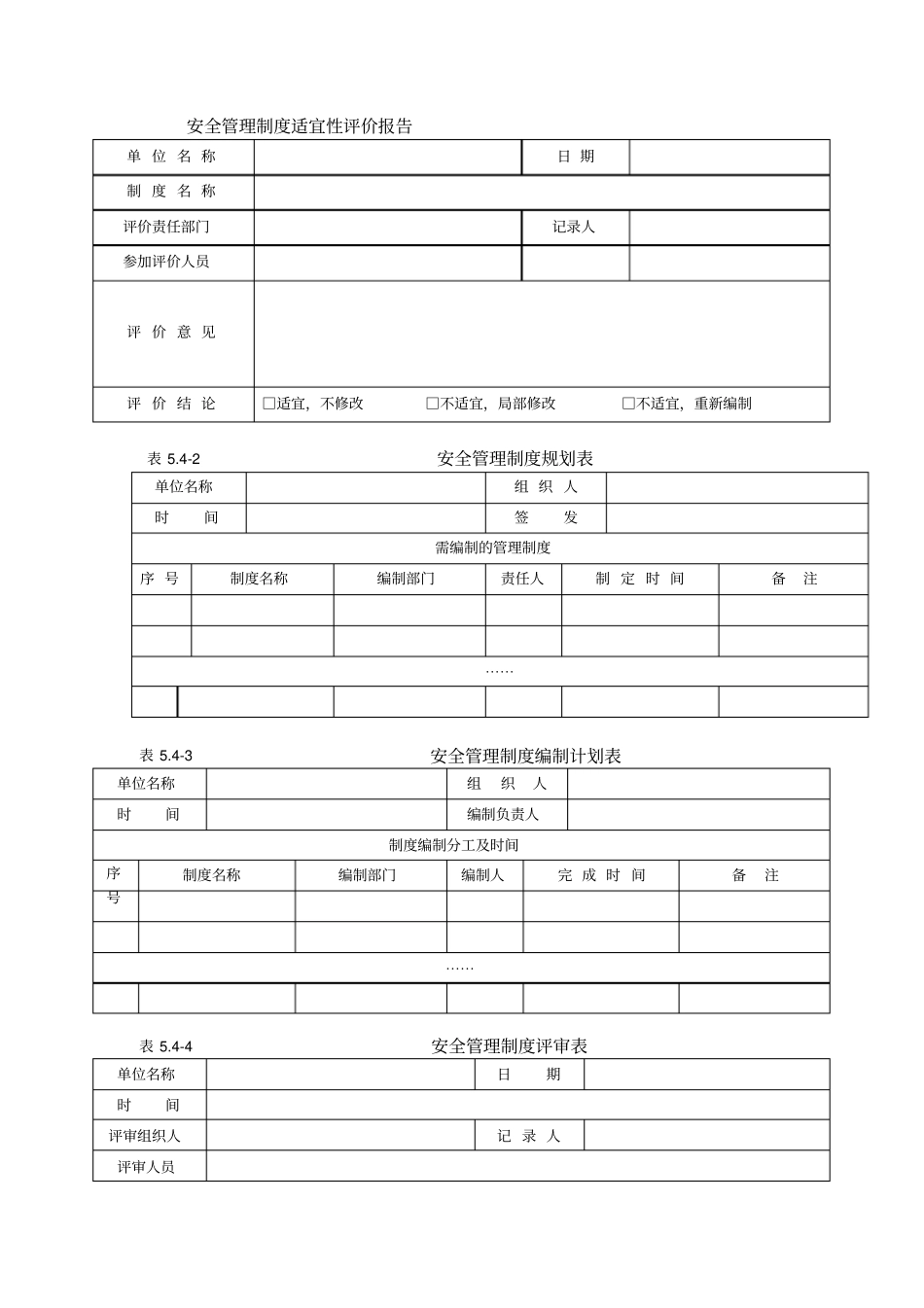 安全管理制度适宜性评价报告_第1页