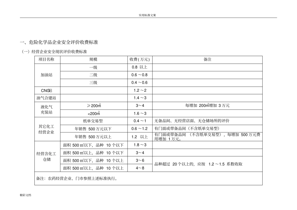 安全系统评价与衡量收费实用标准_第2页