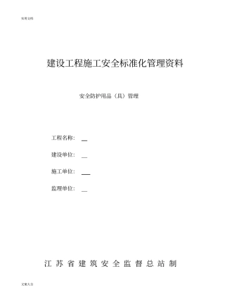 安全系统防护用品管理系统台账实用模板