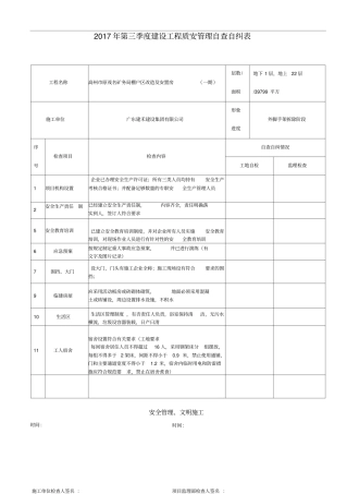 安全自查自纠表