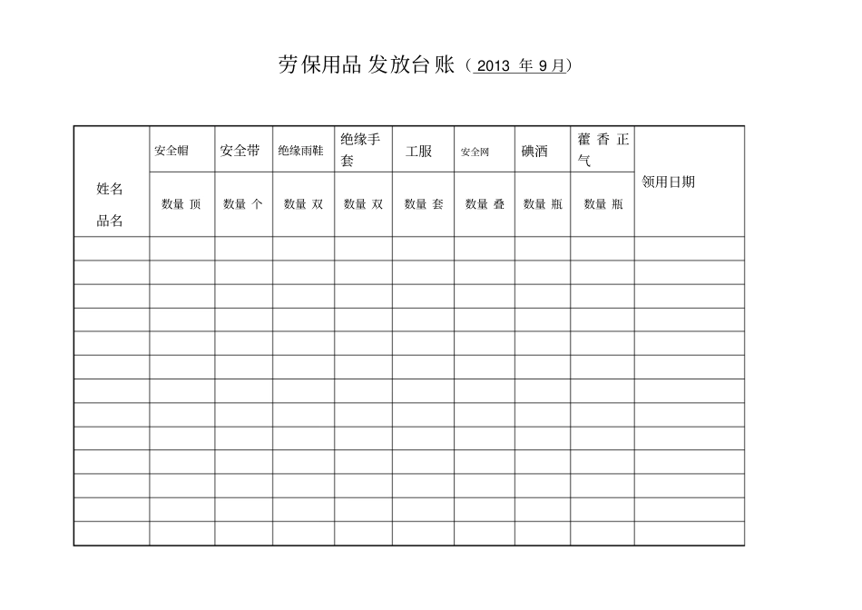 安全防护用品发放台账1_第2页