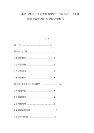 安全预评价报告书安全工程