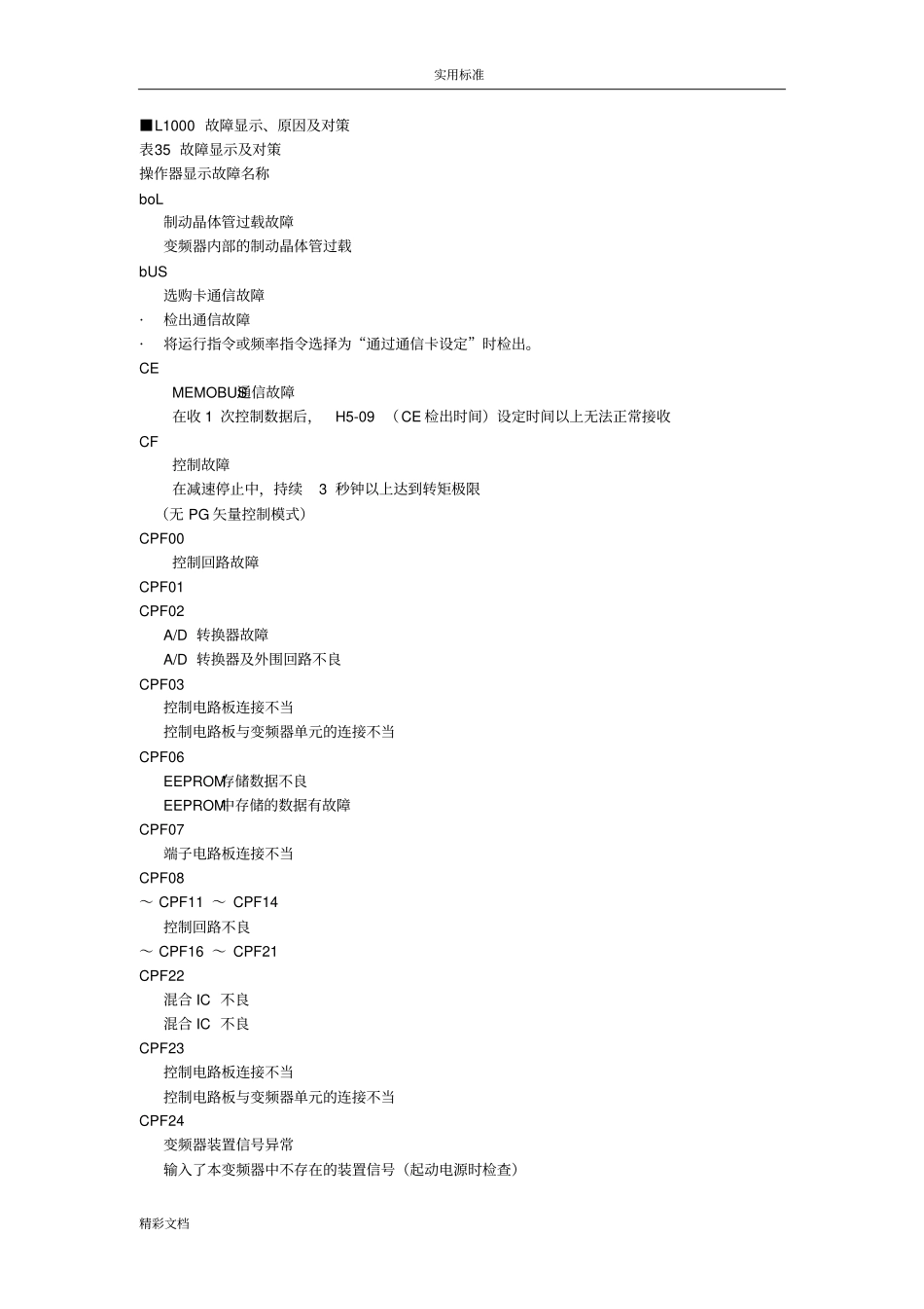 安川L1000故障代码_第1页