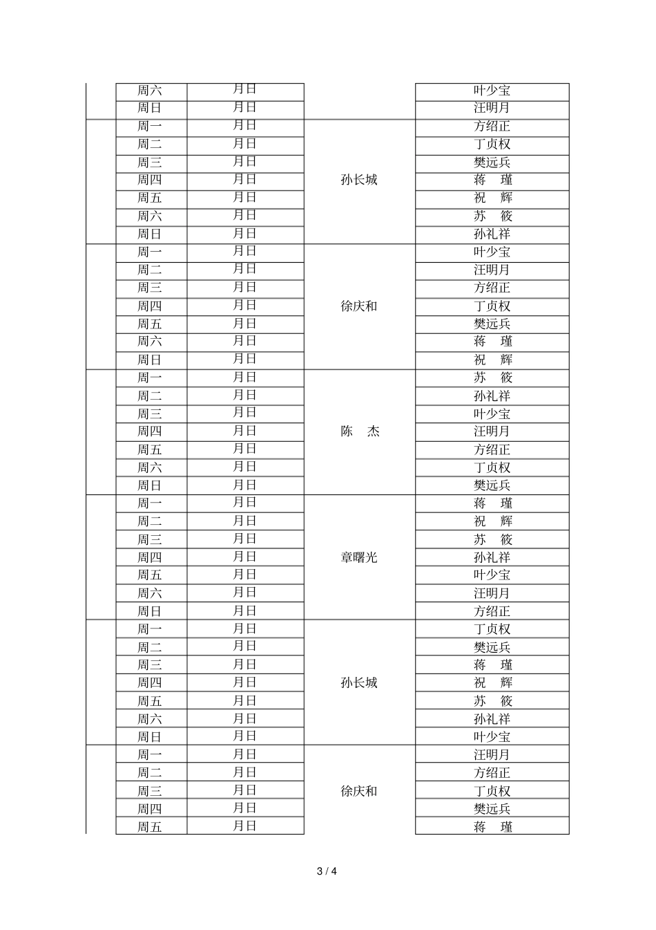 安徽建筑大学20182019学年第1学期南校区夜间值班表_第3页