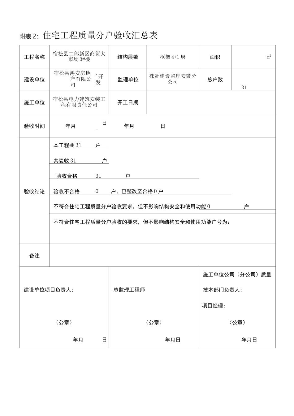 分户验收表格(填写典型样本)_第2页