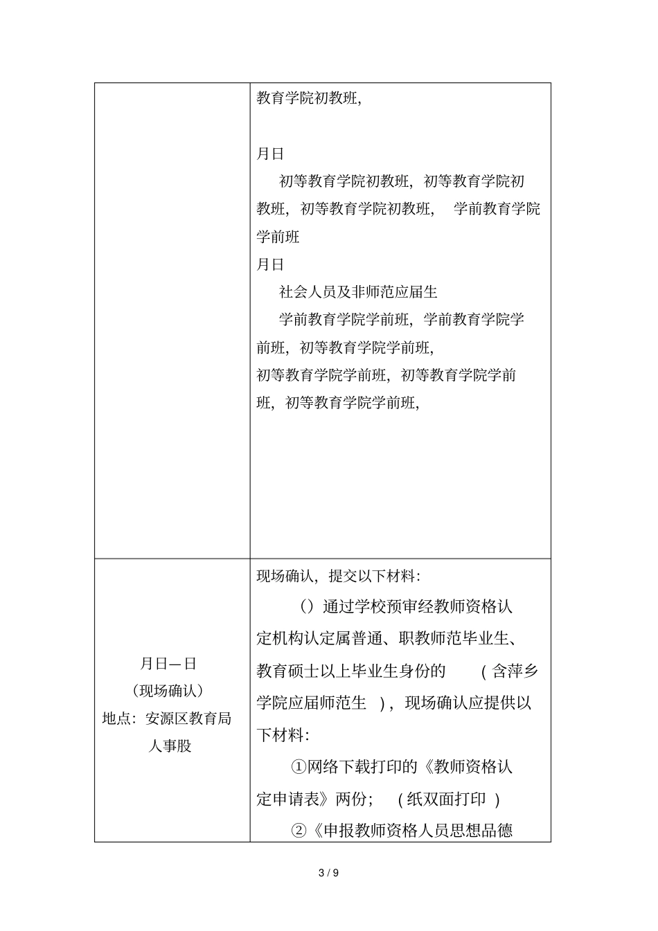 安源区教师资格认定时间安排表_第3页