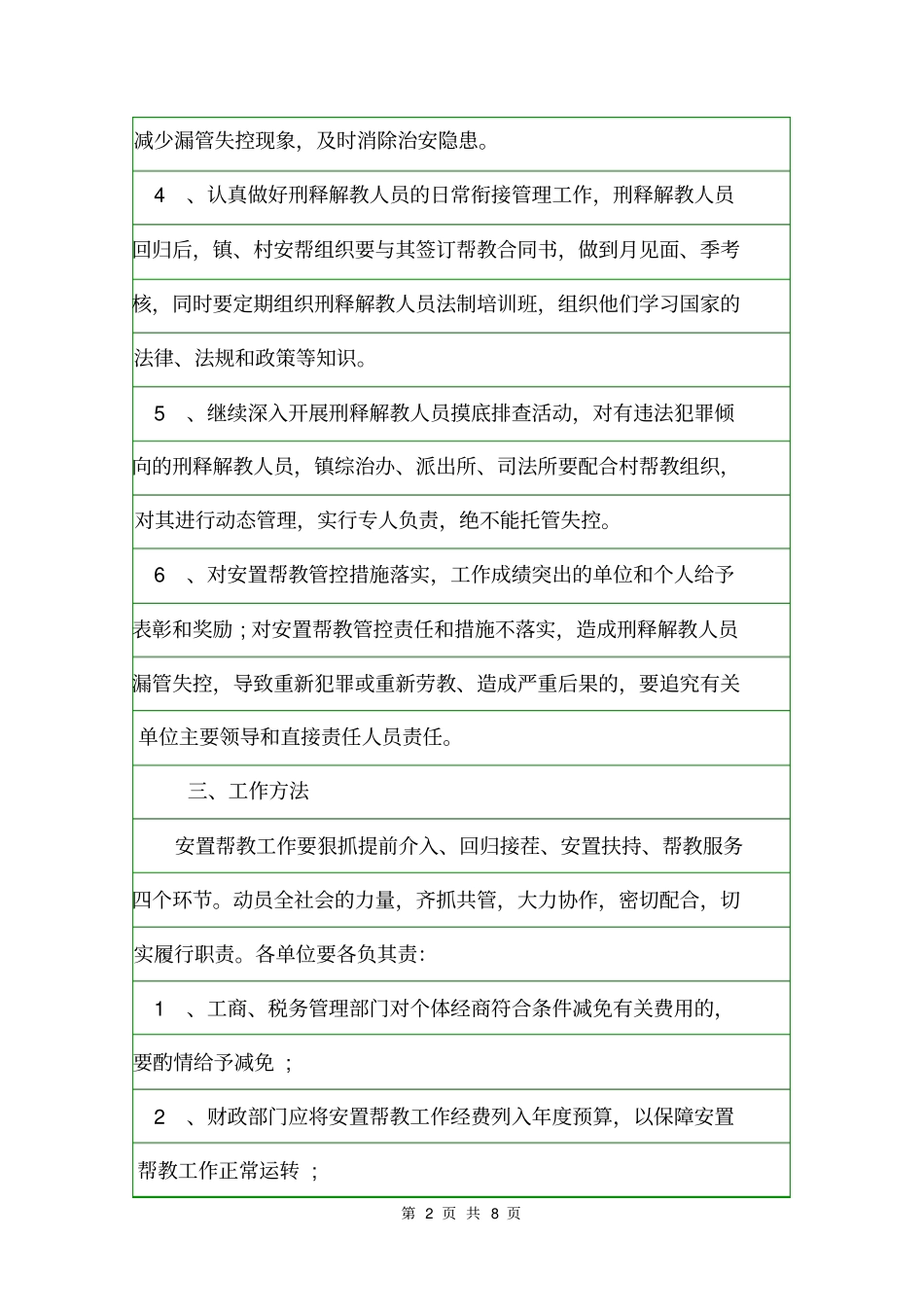 安置帮教工作实施方案活动方案_第2页