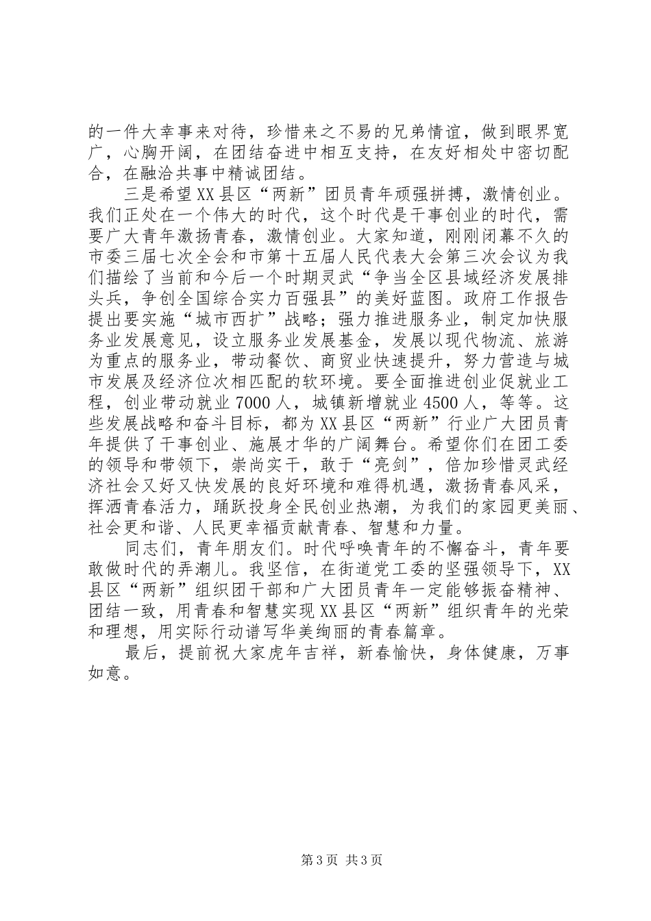 团市委副书记王金京在XX县区“两新”组织团工委成立大会上的讲话发言_第3页