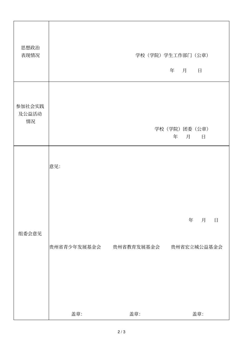 宏立城公益基金会续助申请表_第2页