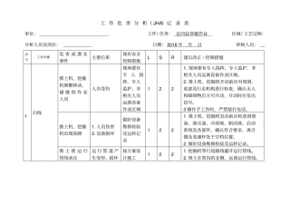 定向钻施工和临电JHA危害分析记录表