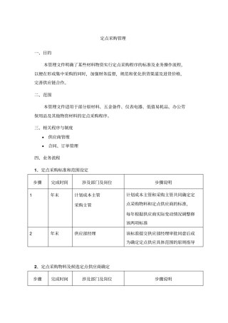 定点采购管理