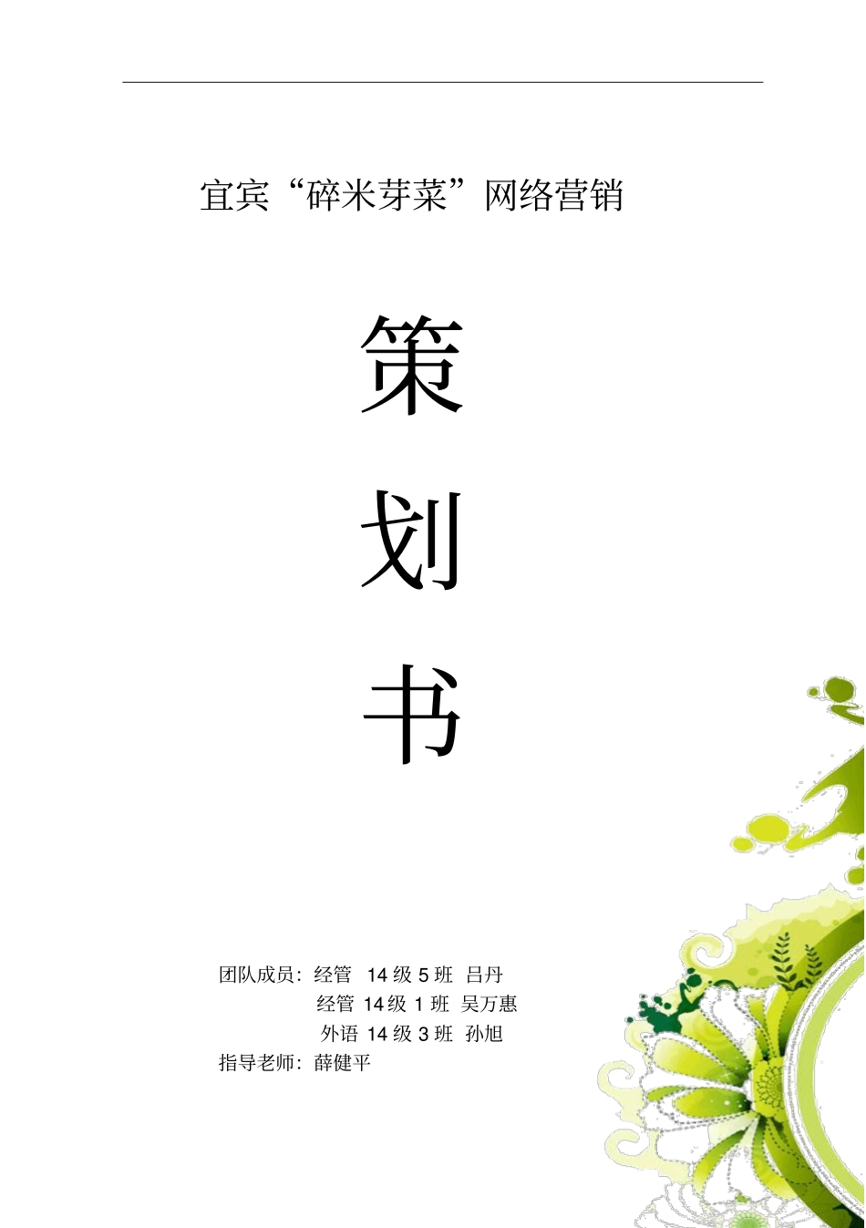 宜宾碎米芽菜网络策划书new剖析_第1页