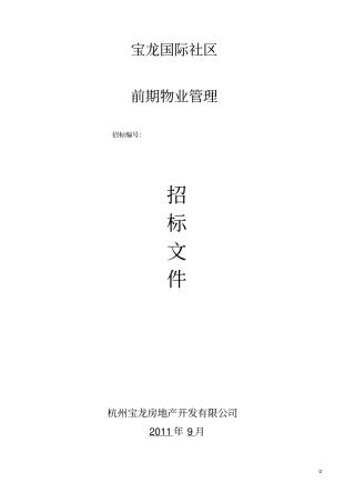 宝龙城广场招标文件1剖析