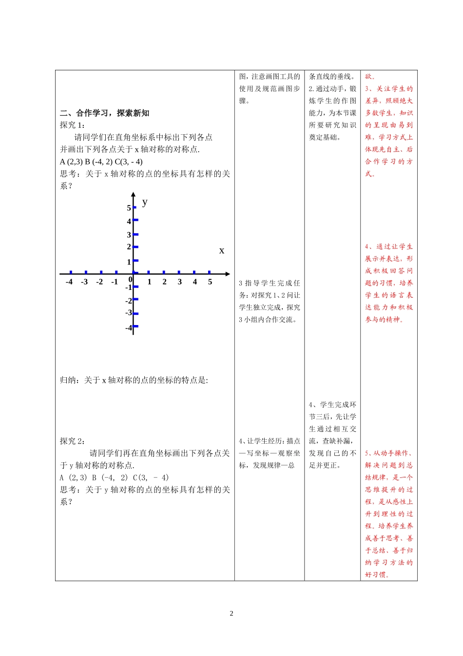 用坐标表示轴对称教案_第2页