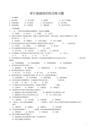 审计基础知识综合练习题