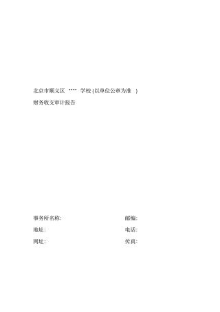 审计报告模板财务收支