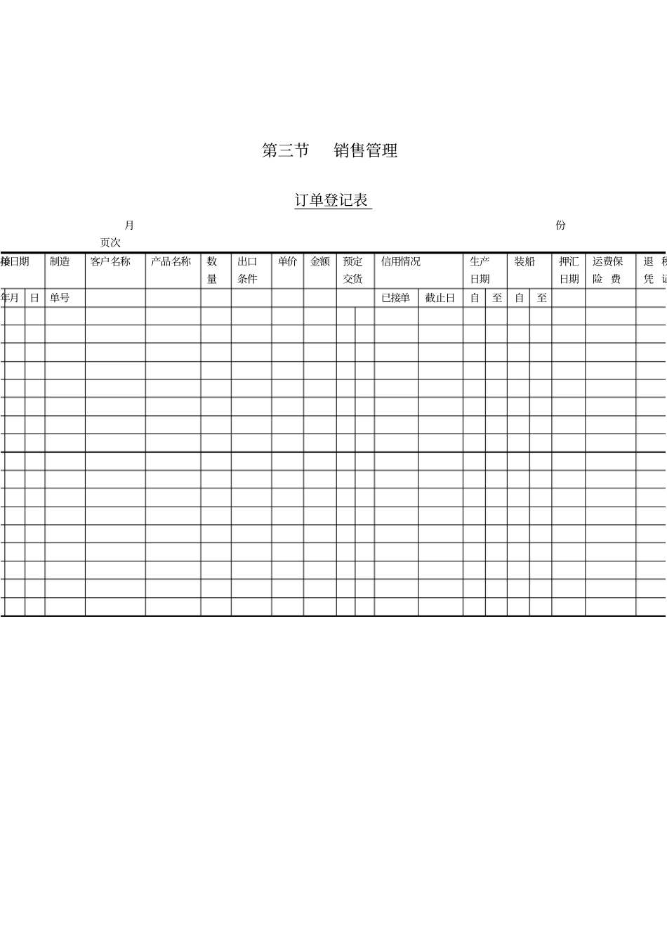 客户产品订单登记表_第1页